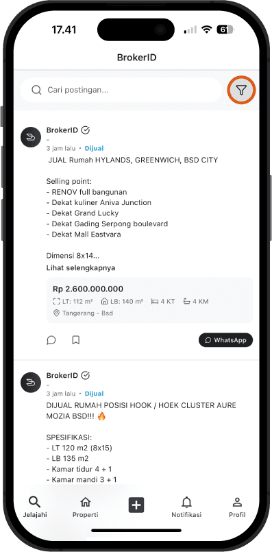 Step 1 - Klik icon Filter