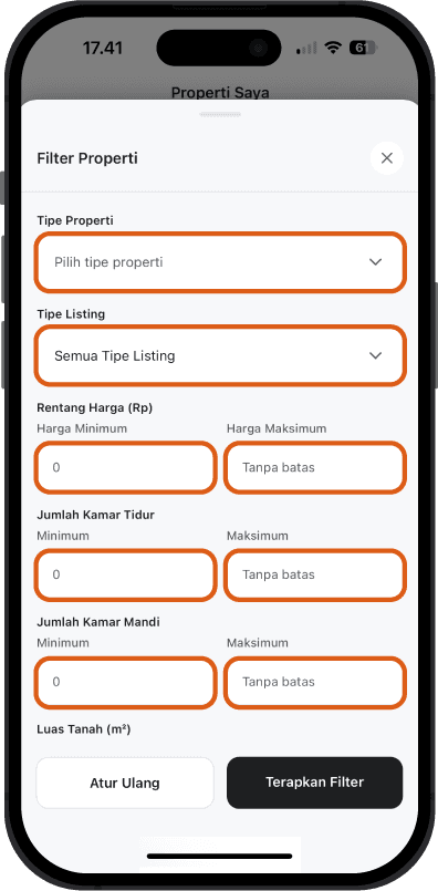 Step 2 - Isi informasi properti yang dicari