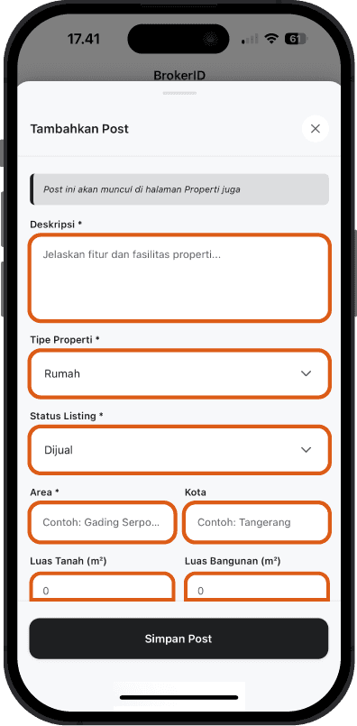 Step 2 - Isi informasi properti